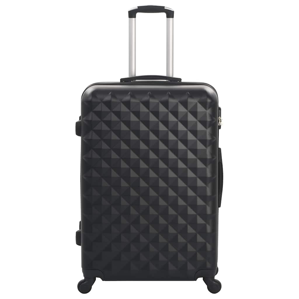 Set di 3 valigie rigide in ABS da viaggio trolley, Nero , L
