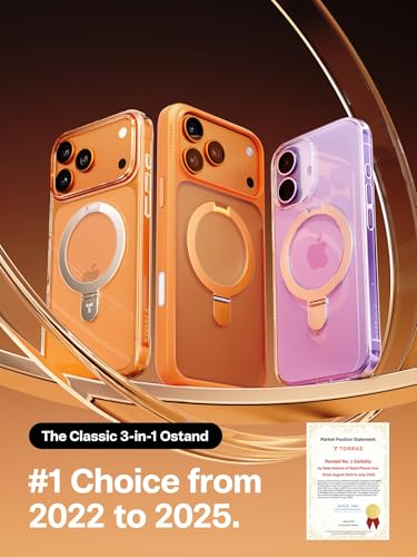 Coque iPhone 17 Pro antichoc orange anti-rayures avec support magnétique - 5