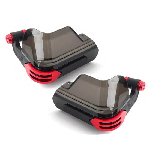 Image of Universal Motorcycle Wind Handguard - Strong & Durable Hand Protector for Bike, Red Smoked Finish, Stylish Design, Long Life, Easy Installation, High Quality Handlebar Shield