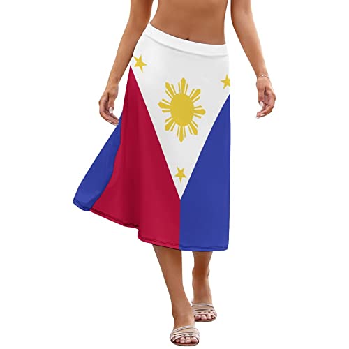 TAIZIYEAH Philippines Flag Skirt for Womens Summer Autumn Winter Top 2XL