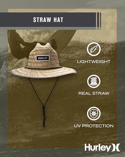 Image of Hurley Men's Straw Hat - Bayside Lifeguard Straw Sun Hat
