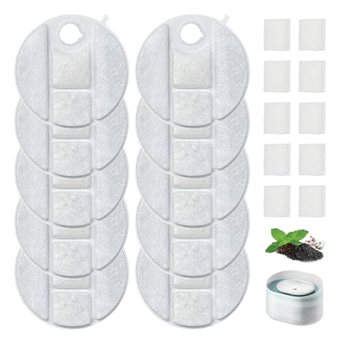 10 Pack Dog Fountain Filter Replacement for Petlibro Water Fountain PLWF008 Filter Replacement,5 Month Set of Filters for Dog Water Dispensers