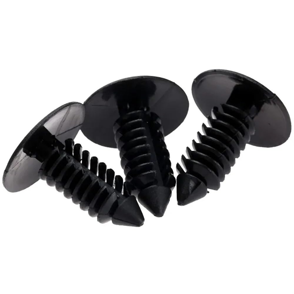 YTQMoreBNZ 50Pcs Auto Fastener Fit 8mm Hole Car Clips Fender Bumper Shield Retainer Plastic Rivets For GM Ford Chrysler Auveco Automobile