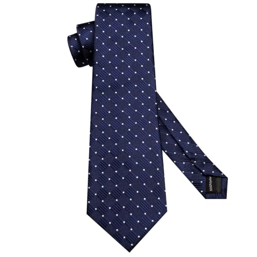 Image of Hi-Tie Men Silk Ties Set with Flower Lapel Pin Necktie Pocket Square Cufflinks for Tuxedo Wedding Business
