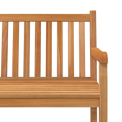 Homgoday 150cm Solid Teak Wood Garden Bench Garden Bench Heavy Duty Balcony Bench for Balcony, Terrace & Garden - Image 8