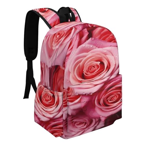 Elegant Rose Flower Printed Backpack Water-Resistant Pack Stylish Bag Lightweight Travel Backpack2