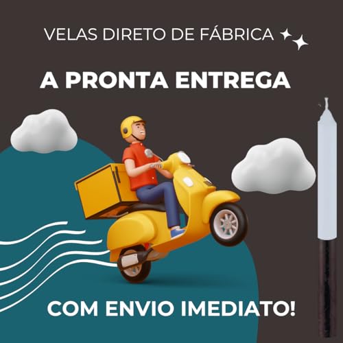 40 Velas Branco e Preto, Palito, Bicolor, Altura De 16 Cm, Produzidas Com Parafina 100% Pura. Prátic