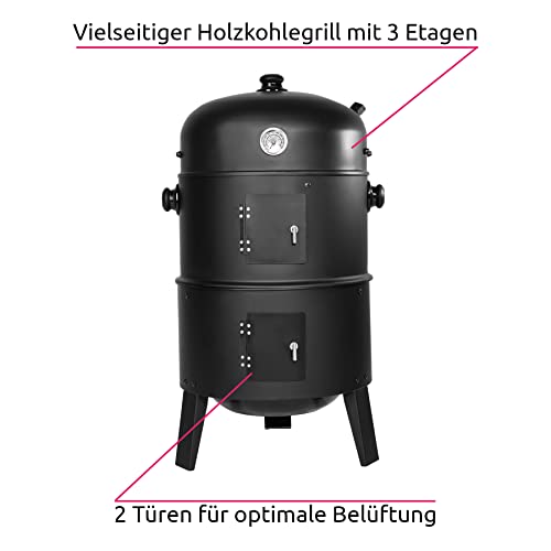 Tectake 3in1 BBQ Holzkohlegrill und Räucherofen im Vergleich