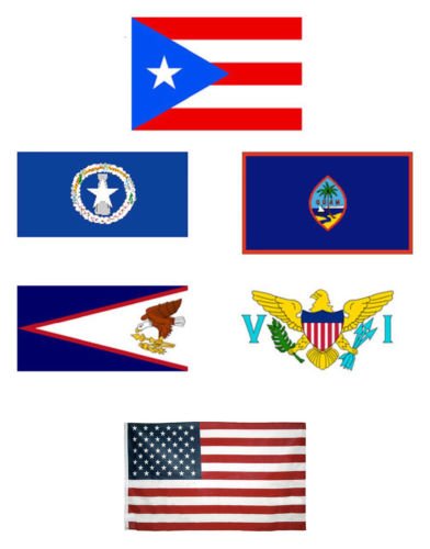 Moon Knives 3x5 US Territories United States 6 Pack Flag Wholesale Set Combo 3x5 - Party Decorations Supplies For Parades - Prime Outside, Garden, Men Cave Decor Flag