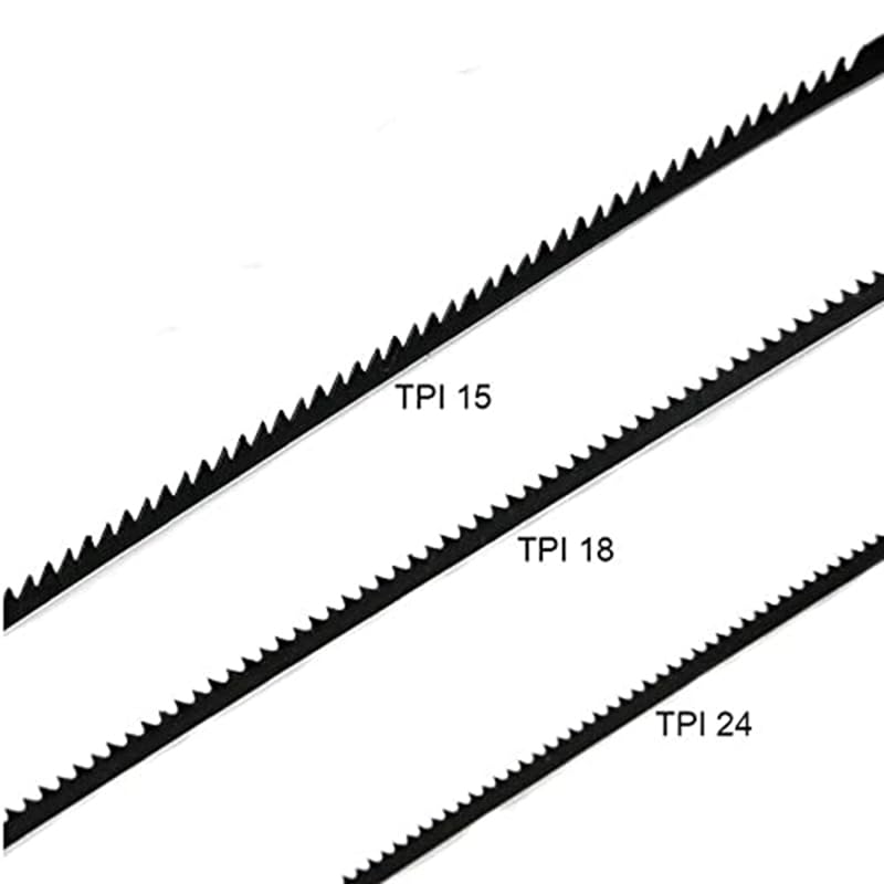 Metal Cutting Jig Blades, 127Mm Carbon Steel Fretsaw Blades Scroll Saw Blades with Cross Pin 15/18/24 Teeth Standard Fine Cut Saw Blades 36Pcs