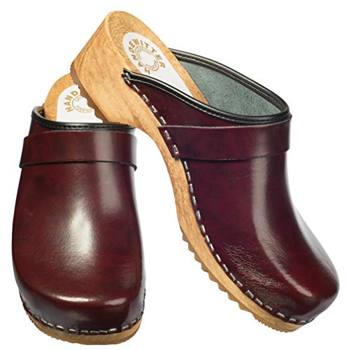 Handewitter - Zuecos abiertos de madera, color Multicolor, talla 35 EU