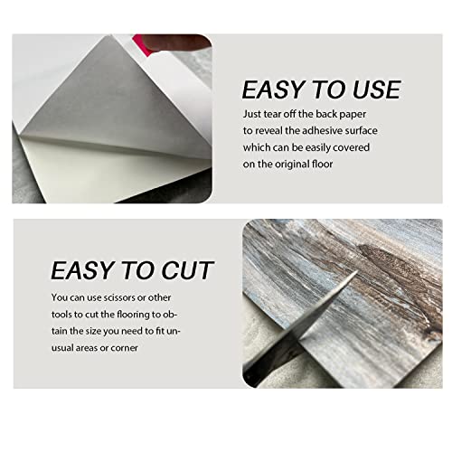 35In×6In 10-Pcs 14 Sq.ft Vinyl Flooring Peel And Stick Floor Tile Bathroom Natural Blue Wood Grain Look Sticky Floor Tiles Stickers Peel Stick Flooring With Self Adhesive And Waterproof #TOP2