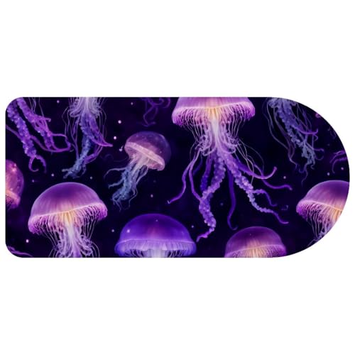 Grand tapis de souris de jeu étendu méduse violette tapis de bureau 74 x 35 cm