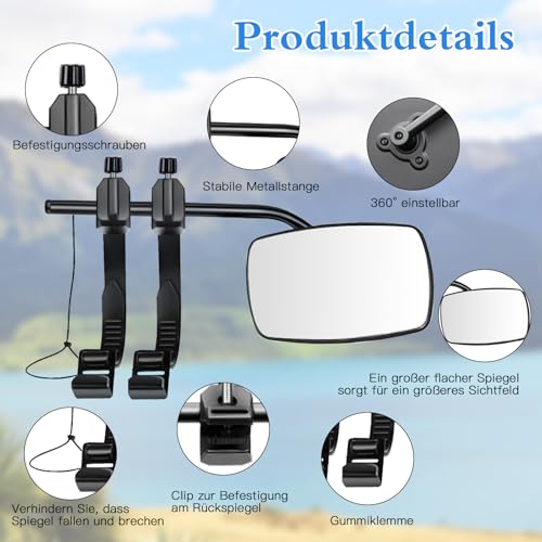 Misssugar5 wohnwagen spiegel auto, Universal Wohnwagen spiegel, Auto-Rückspiegel,spiegelverbreiterung wohnwagen,Toter Winkel Wohnmobil Außen Spiegelverlängerung