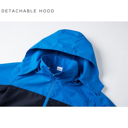 Image of Boys Rain Jacket with Detachable Hood Lightweight Raincoats for Kids