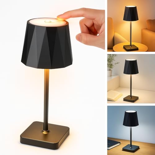 Luminária LED Touch Recarregável Sem Fio – 3 Cores, Dimerizável, ...