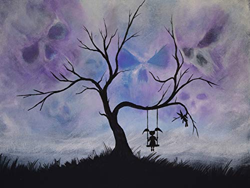 Mystery Girl Tree Swing Sunset by Ed Capeau Giclee Art Painting Reproduction POD