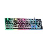 Geonix Cruiser K5, Wired Gaming Keyboard, 104 Keys, 1.5m Cable, 12 Multimedia Keys, USB Interface, RGB Colour, Plug and Play