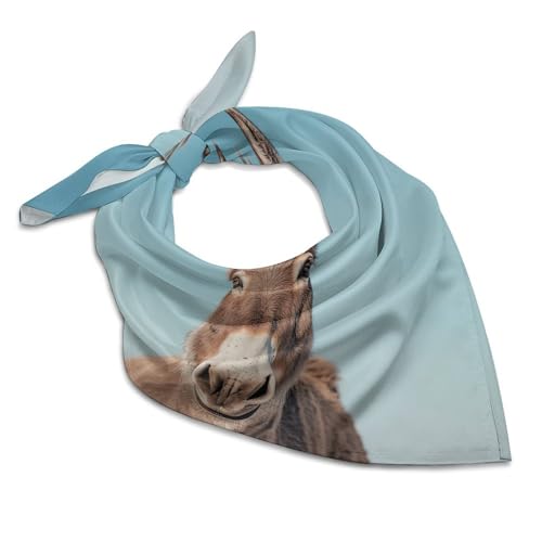 Bright Colored Curves Women's Silk-Like Fashion Head Scarf Versatile Satin Square Bandana Kerchief3