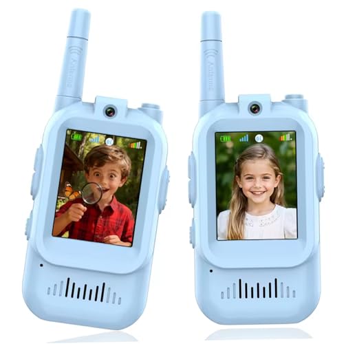 Pack de 2 talkies-walkies vidéo transparents cadeau d'anniversaire enfant