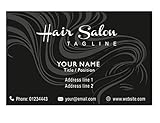 Hair Beauty Salon Personalised Business Cards Custom Professional Visiting Card Black- Front-110 LBS -Thick paper