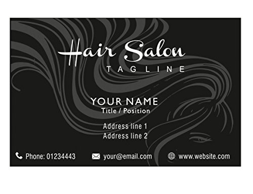 Hair Beauty Salon Personalised Business Cards Custom Professional Visiting Card Black- Front-110 LBS -Thick paper