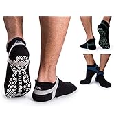 Muezna Men's Non-Slip Yoga Socks, Anti-Skid Pilates, Barre, Bikram Fitness Hospital Slipper Socks...