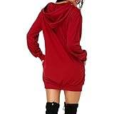 Sunnyuk Weihnachtskleid Damen Langarm Grün Weihnachten Elegant Hoodie Kleid Damen Winter Lang Weihnacht Weihnachtspullover Strickkleid Pullover Strick Große Größen Oberteile Tops