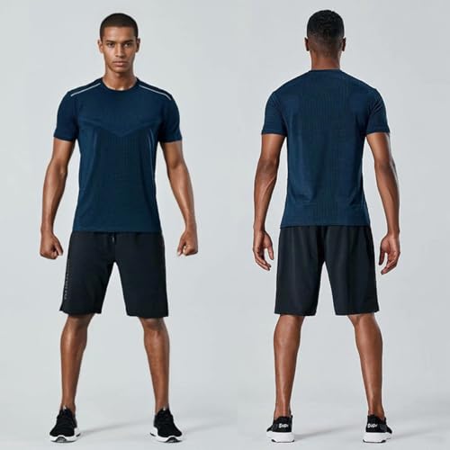 Men's Athletic Crew Neck T-Shirt - Quick Dry Workout Tees for Gym Running3
