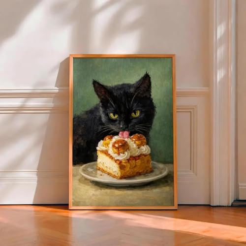 Chat noir poster fantaisiste pour apporter de la joie et de la gourmandise au mur