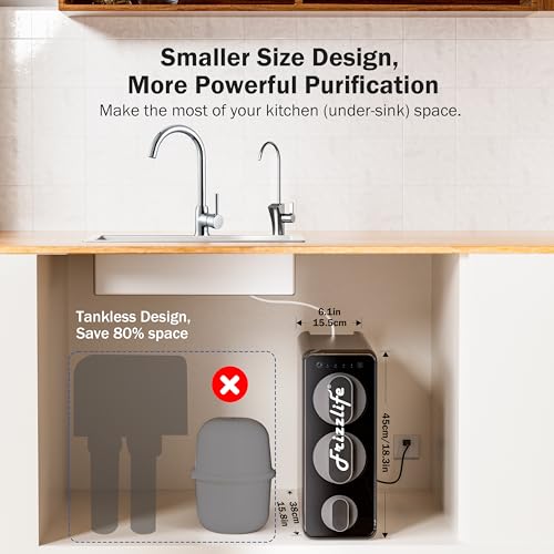 Frizzlife PD1200 Sistema Di Filtrazione Dell'acqua A Osmosi Inversa - Filtro Per Acqua Ro Sotto Il Lavello A Flusso Rapido Da 1200 Gpd, Senza Serbatoio A 11 Stadi, 3:1 Da Puro A Scarico, Riduce I Pfas - 8