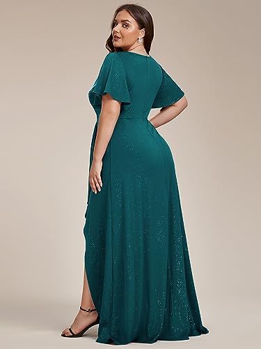 Image of Ever-Pretty Womens Glitter High Low Plus Size Cocktail Wedding Guest Dress