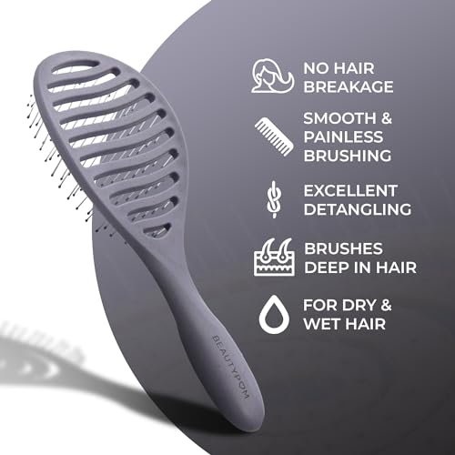 Beautypom Detangle Hair Brush - Effortless Knot Removal and Styling Hair Brush Women, Men, and Kids - Achieve Healthy, Gorgeous Hair with Ease, Elegance, and Innovative Design - Purple - Image 6