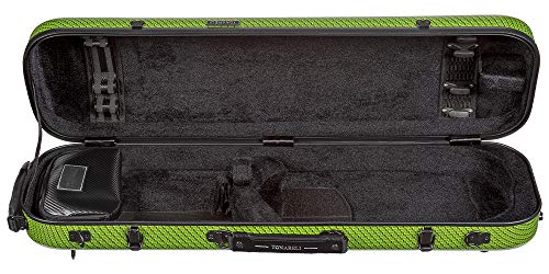 Tonareli Violin Oblong Fiberglass Case- Green Checkered Special Edition Vnfo 1016 4/4 #TOP2