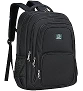 MYGOO 29L Laptop Backpack, Water-Resistant Travel Backpack with USB Charging Port, Anti-Theft Computer Bag for Men and Women, Fits 17-Inch Laptop, College, Work and Daily Commute, Charcoal Black : Electronics