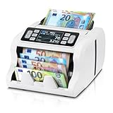 [Denominaciones mixtas y multimoneda]: Simplemente coloque su dinero en la maquina de contar billetes y active el modo de conteo de denominaciones mixtas (modo MDC). La MUNBYN maquina contar monedas le proporcionará tanto el valor como la cantidad de los billetes. Además, la maquina billetes falsos permite el recuento multimoneda (EUR/USD/MXN/CAD/GBP) y está equipada con una pantalla TFT de 3,5 pulgadas para una visualización clara y precisa.