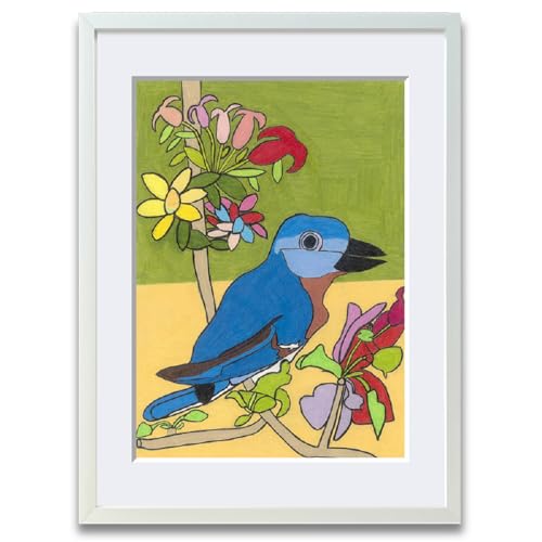 アールテロワール [作品が選べる]アート作品(小) [一般社団法人障がい者スポーツ・アート・ミュージック振興協会] (りんごの花とルリビタキ)