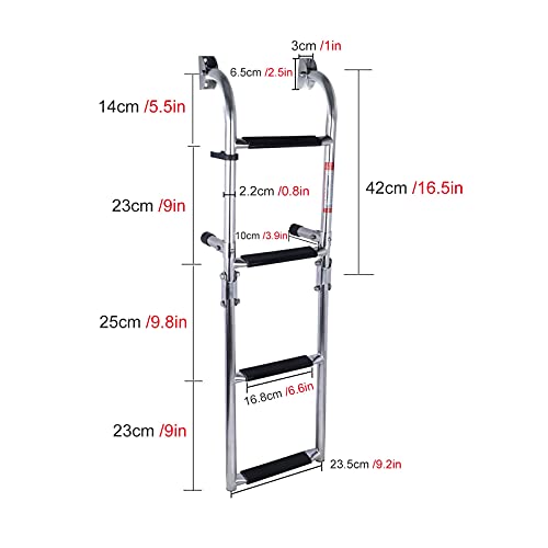 Escalera plegable para piscina con 4 peldaños de acero inox miniatura 3