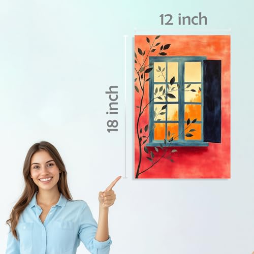 Image of SiddArtify Botanical Abstract Wall Art Prints Set - Colorful Landscape Poster Decor for Living Room Bedroom Office - 12x18 inch Sticker Pack of 6