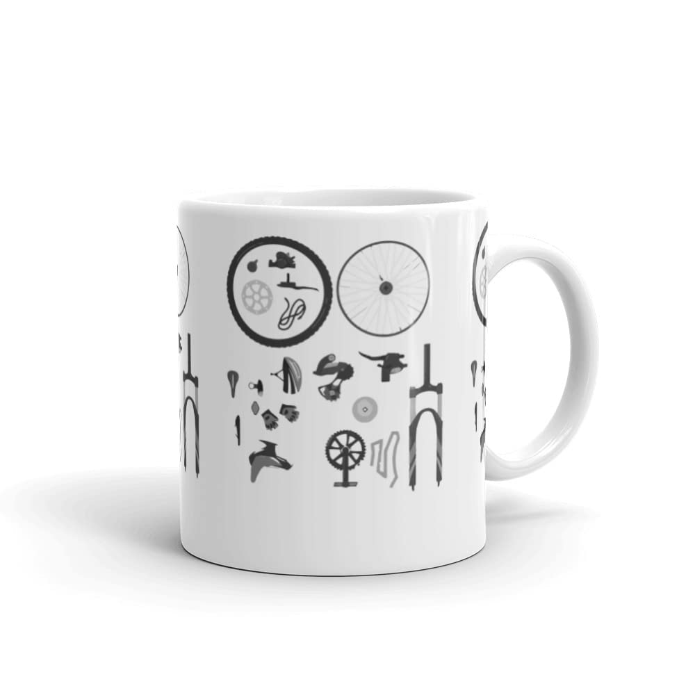 MUGS TRADERMUGS TRADER Ceramic Coffee Mug Humorous Mountain Biker Hills Biking Extreme Sports Lover White Glossy Mug