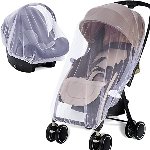 Classic Mosquito Net for Baby Stroller, Bassinets,Carriers, Pram,Carseats,Cradles for Baby Polyester – White
