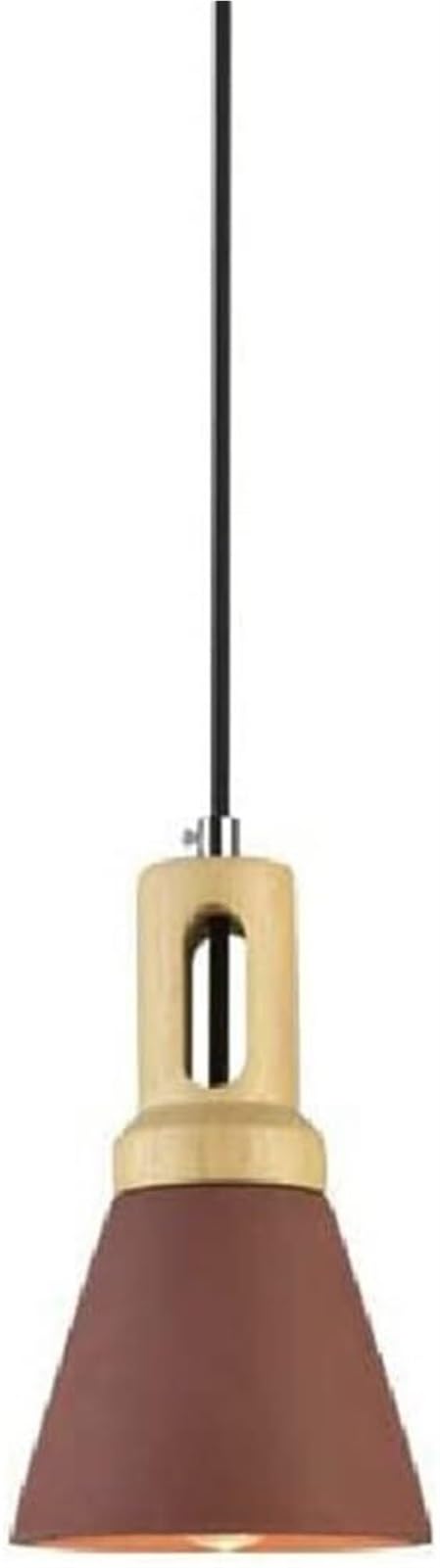 HUAYUSEDF Concrete Solid Wood Pendant Lamp Chandelier Hanging Lighting Ceiling Fixture E26 E27 for Cafe Restaurant(Red)