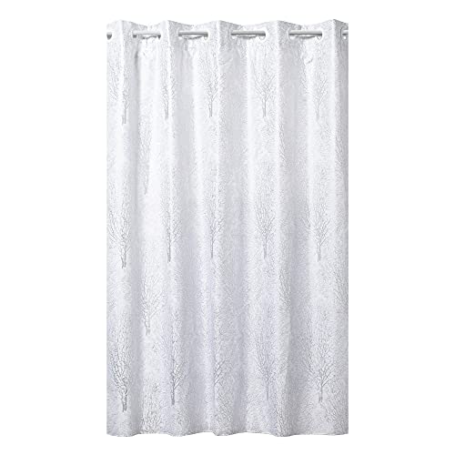 Hookless Rideau de Douche avec Doublure en Tissu, Motif Branches argentées, 180 x 188 cm Cover
