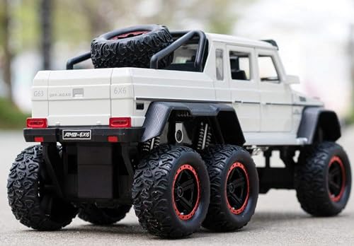 Image of Invite Enterprise Die-Cast Car 1:22 Big 6X6 Mrcedes Amg Benz G63 Off Road Toy Car Diecast Metal Pullback Toy Car With Openable 5 Doors, Light Music Boys Gifts Toys (1:22 6X6 Mrcedes G63 - White)