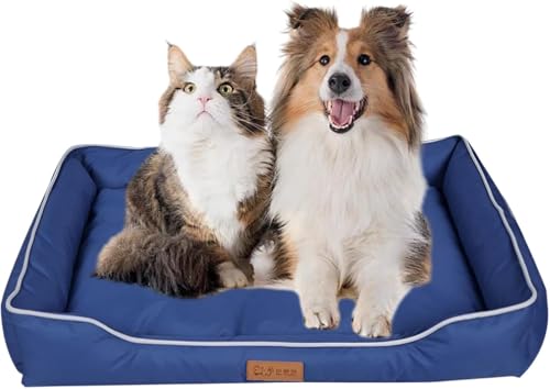 ペットベッド 猫 犬 ベッド 冬【噛んでも破れない】 犬用ベッド 犬用クッション ソファー 600Dオックスフォード生地 防水 耐摩耗性と耐咬合性 通気 高反発 クッション 滑り止め 洗える 清掃しやすい 猫/小型犬/中型犬/大型犬用