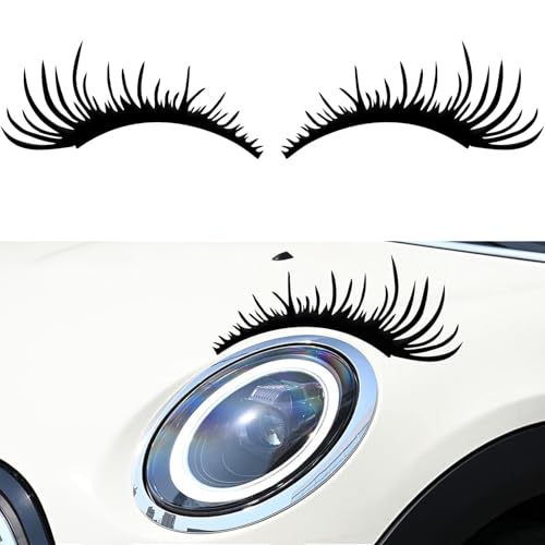 2 pcs Eyelash Decal for Car Headlight for Mini Paceman R61 Cooper/D/S/SD/JCW 3-Door 2013-2016,Fake Eye Lashes Decals Car Lashes Sticker for Exterior Decoration