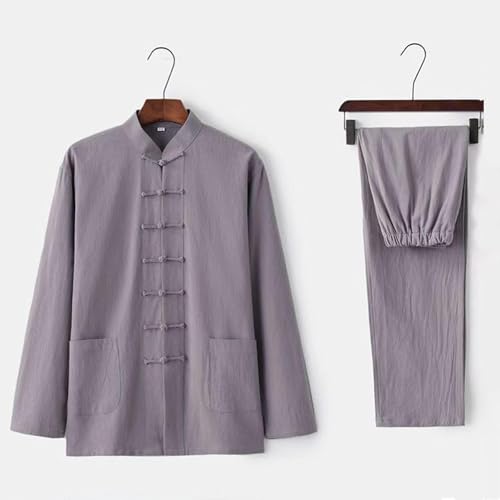 Men's Plus Size Casual 2 Piece Sets Round Neck Long Sleeve Button Down Shirt Tops and Long Pants Set Vacation Outfits2