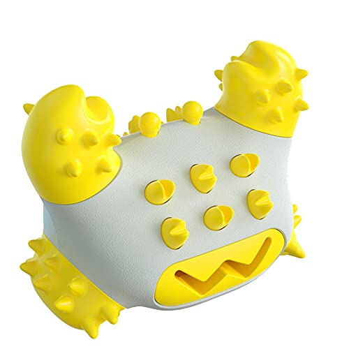 Jouets à mâcher en forme de crabe pour chiens de grande taille - Solides - Cadeau d'anniversaire - Nettoie les dents - Améliore l'intelligence - Pour chiens de petite, moyenne et grande race - Jaune Cover