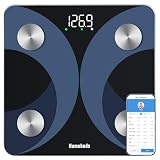 Homebuds Balance Pese Personne, Précision 0,05kg Notre Professionnelle Balance Fabricant Depuis 2001, Bluetooth Pese Personnes APP Sync 13 IMC Balance Masse Graisseuse et Musculaire, 182kg, Bleu