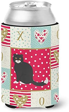 Caroline's Treasures CK5763CC Foldex Exotic Fold #2 Cat Love Can or Bottle Hugger Cooler Washable Drink Sleeve Collapsible Beverage Insulated Holder, Can Hugger, Multicolor image 2